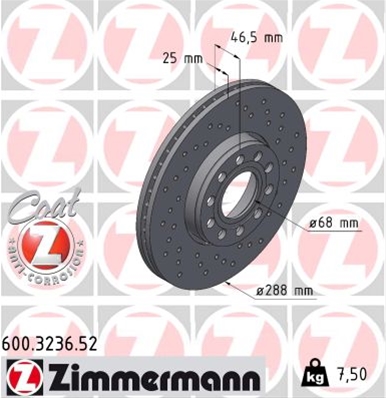 ## DISC FRANA (LIVRABIL NUMAI PERECHE) PRET/BUC: ZIMMERMANN - 600.3236.52