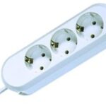 Prelungitor Bachmann SMART 3xCEE7/3, fara intrerupator, lungime cablu 5m, H05VV-F 3G1.5, negru, nedemontabil