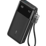 Baterie externa Anker, capacitate baterie 20000mAh, 30W PD 3.1, 1 x USB, 2 x USB-C, afisaj inteligent, voltaj iesire 5 V, amperaj 3 A, negru