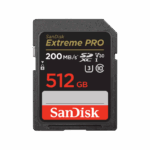SanDisk Extreme PRO. Capacity: 512 GB, Flash card type: SDXC, Flash memory class: Class 10, Read speed: 200 MB/s, Write speed: 140 MB/s, UHS Speed Class: Class 3 (U3), Video Speed Class: V30. Protection features: Shock resistant, Waterproof, X-ray proof, Product colour: Black