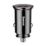 Incarcator auto Baseus Circular Plastic PPS, 1 x USB Output 4.5V/5A, 1 x USB Type-C Output 5V/3A, total output 30W, pt. bricheta auto, negru