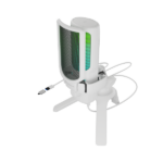 Microfon Genesis Radium 250, tip Condenser, model cardioid, suport fix, conectivitate USB-C, raspuns in frecventa 50 - 16.000 Hz, sensibilitate 40 dB, lungime cablu 200 cm, alb