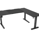 Birou gaming Genesis Holm Modular 160, material metal MDF, reglabil pe inaltime 70 - 90 cm, iluminare RGB, management cabluri, negru