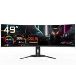 Gigabyte monitor gaming 49", display 1,196.7 x 339.2 mm, Backlight Edge, Anti-glare, Rezolutie:  5120 x 1440(DQHD, Luminozitate: 250 cd/m2(TYP), Contrast: 1500000:1, Unghi vizualizare: 178°(H)/178°(V), timp raspuns: 0.03ms GTG, rata refresh: 144Hz, Interfata: 2 x HDMI, 1 x Display port, 1 x USB-C, 2