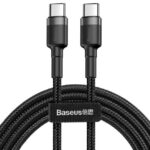 Cablu alimentare si date Baseus Cafule, Fast Charging Data Cable pt. smartphone, USB Type-C la USB Type-C 3A / 60W, 2m, gri + negru