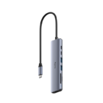 CUDY 7-IN-1 USB Hub, Aluminium housing, 1 USB-C 3.0 5Gbps male connecter with 25cm cable, 1x 4K@60Hz HDMI Port, 1x 100W USB-C port for PD Charging, 2 USB-A 3.0 5Gbps Data Port, 1 USB-C 3.0 5Gbps Data Port, 1 x SD Card Slot,1 x TF(MicroSD) Card Slot, compatible with MacBook,