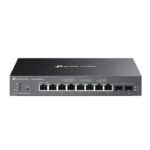 Omada 8-Port 2.5GBASE-T and 2-Port 10GE SFP+ Smart Switch with 8-Port PoE+ PORT: 8× 2.5G PoE+ Ports, 2× 10G SFP+ Slots SPEC: 802.3at/af, 160 W PoE Power, Desktop & Fanless Steel Case FEATURE: Integration with Omada SDN Controller, Static Routing, 802.1Q VLAN, STP/RSTP/MSTP, IGMP Snooping