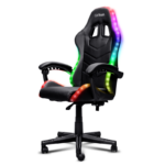 Scaun gaming Trust GXT 704 Roniq RGB, 5 roti, gas lift clasa 3, ajustabil pe inaltime, material PU leather, greutate maxima suportat 110 kg, negru