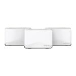 BE3600 Whole Home Mesh Wi-Fi 7 System SPEED: 688 Mbps at 2.4 GHz + 2880 Mbps at 5 GHz SPEC: Internal Antennas, 1× 2.5 Gbps Port (WAN/LAN auto-sensing), 2× Gigabit Ports (WAN/LAN auto-sensing), MLO, 4096-QAM, OFDMA, EHT160 on 5GHz FEATURE: MERCUSYS APP, Router/AP Mode, One Unified Network, Seamless