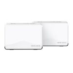 BE3600 Whole Home Mesh Wi-Fi 7 System SPEED: 688 Mbps at 2.4 GHz + 2880 Mbps at 5 GHz SPEC: Internal Antennas, 1× 2.5 Gbps Port (WAN/LAN auto-sensing), 2× Gigabit Ports (WAN/LAN auto-sensing), MLO, 4096-QAM, OFDMA, EHT160 on 5GHz FEATURE: MERCUSYS APP, Router/AP Mode, One Unified Network, Seamless