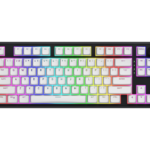 Tastatura wireless Hator Skyfall 80, interfata 2.4GHz, BT5.3, USB, polling rate 1000Hz, capacitate baterie 4000mAh, switch HATOR Aurum Lemon linear, material tasta OMA, buton de control multimedia, sistem de anulare a zgomotului integrat, alb-negru