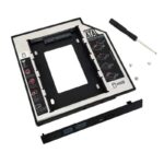 Rack intern SPACER, tip caddy 12.7mm, 5.25 inch la 2.5 inch, S-ATA, interfata PC S-ATA, metal, negru
