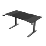 Birou gaming Genesis Holm Modular 140, material metal MDF, reglabil pe inaltime 70 - 90 cm, iluminare RGB, management cabluri, negru