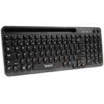 Tastatura wireless SPACER, 102 taste, low profile keycap, suport telefon, 1 baterie AAA inclusa, neagra