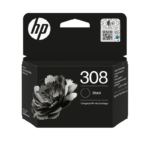 HP 308 Black Original Ink Cartridge. Cartridge capacity: Standard Yield, Black ink type: Pigment-based ink, Supply type: Single pack, Printing colours: Black, Quantity per pack: 1 pc(s), Black ink page yield: 160 pages