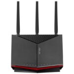 Router Asus Dual-Band RT-BE86U, WIFI-7, Standarde wireless: IEEE 802.11a, IEEE 802.11b, IEEE 802.11g, WiFi 4 (802.11n), WiFi 5 (802.11ac), WiFi 6 (802.11ax), WiFi 7 (802.11be), IPv4, IPv6, Segment Produs: BE6800, Viteza wireless: 1032+5764 Mbps, 4 x antene externe, Procesor: 2.6GHz quad-core