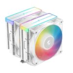 Cooler Procesor DEEPCOOL AG620 ARGB V2 ALB, marime heatsink 161x136x129mm, 2 ventilatoare ARGB, viteza ventilator 300-1950 RPM +/- 10%, Airflow: 67.88 CFM, Suport AMD: AM4/AM5, suport INTEL: LGA 1851/1700/1200/1151/1150/1155, nivel de zgomot: 29.4 dBA