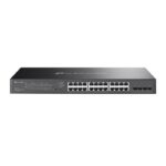 Omada 28-Port Gigabit Smart Switch with 16-Port PoE+ PORT: 24× Gigabit Ports (16×PoE+ and 8× Non-PoE), 4× Gigabit SFP Slots SPEC: 16× 802.3at/af, 150 W PoE Power, 1U 19-inch Rack-mountable Steel Case, Fanless FEATURE: Integration with Omada SDN Controller, Static Routing, 802.1Q VLAN, STP/RSTP/MSTP