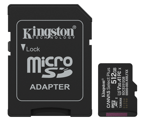 Card de Memorie MicroSDXC Kingston512GBCanvas Select PlusCu Adaptor