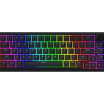 Tastatura cu fir Hator Skyfall 65, interfata USB, switch HATOR Aurum Sterling linear, material tasta OMA, buton de control multimedia, sistem de anulare a zgomotului integrat, negru