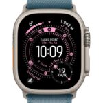 Apple Watch 49mm Light Blue Alpine Loop - Small - Black Titanium Finish