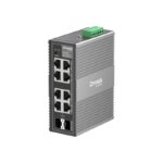 Omada 8-Port Gigabit Industrial Easy Managed Switch 8× Gigabit Ports (6× RJ45, 2× RJ45/SFP Combo) Professional Industrial-Grade Design: -40~75°C Operating Temperature, 6kV Lighting Protection, and 1+1 Redundant Power Input Abundant Features: VLAN, QoS, and STP/RSTP Centralized Cloud Management via