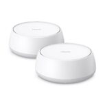 BE3600 Whole Home Mesh Wi-Fi 7 System SPEED: 688 Mbps at 2.4 GHz + 2882 Mbps at 5 GHz SPEC: Internal Antennas, 2 × 1 Gigabit Ports (WAN/LAN auto-sensing), 160MHz for 5 GHz, 4-Stream FEATURE: Deco App, Router/AP Mode, IPv6, IPTV, HomeShield (Parental Controls, Antivirus, QoS, Reports), AI Mesh