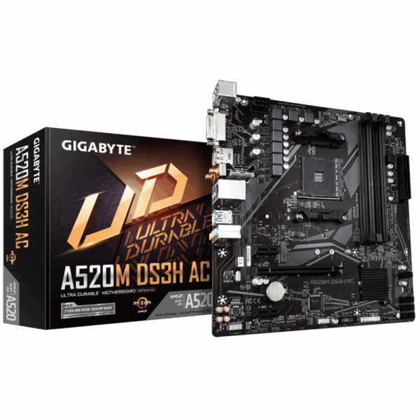 Placa de baza Gigabyte A520M DS3H AC, Socket AM4, DDR4, Micro-ATX