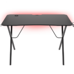 Birou gaming Genesis Holm 200, material MDF, greutate maxima suportata 55kg, 3 x porturi USB 3.0, iluminare RGB, management cabluri, ,negru