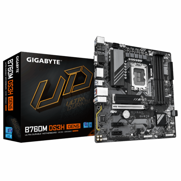 Placa de baza Gigabyte B760M DS3H GEN5, Socket 1700, DDR5, Micro-ATX