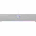 Soundbar GENESIS HELIUM 312BT 2.0, putere 10W, lungime cablu 150cm, frecventa raspuns 100 - 20000 Hz, iluminare multicolor, interfata USB-A, alb