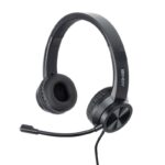 Casti Head-band Lindy Office, Cu fir, Negru