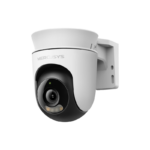 Outdoor Pan/Tilt Security Wi-Fi Camera SPEC: 2K resolution (2304*1296), Pan and Tilt (360° Horizontal), Built- in microphone and speaker, Color Night Vision, 2.4GHz Wi-Fi FEATURE: MERCUSYS APP, Pan/Tilt, Smart Detection and Notification (Motion & Person), Motion Tracking, Sound and Light Alarm