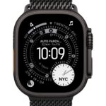 Apple Watch 49mm Black Titanium Milanese Loop - Medium