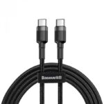 Cablu alimentare si date Baseus Cafule, Fast Charging Data Cable pt. smartphone, USB Type-C la USB Type-C 3A / 60W, 1m, gri + negru