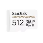 SanDisk SDSQQNR-512G-GN6IA. Capacity: 512 GB, Flash card type: MicroSDXC, Flash memory class: Class 10, Read speed: 100 MB/s, Write speed: 40 MB/s. Product colour: White