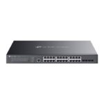 Switch TP-Link 24 porturi, 24x RJ452x 10G, SFP+ (uplink), viteza LAN 10/100/1000 Mbps, buget POE 500 W, Layer 2+, 16 Porturi PoE+, 8 Porturi PoE++