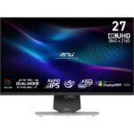 MSI MPG 274URDFW E16M. Display diagonal: 68.6 cm (27"), Display resolution: 3840 x 2160 pixels, HD type: 4K Ultra HD, Display technology: LED, Response time: 0.5 ms, Native aspect ratio: 16:9, Viewing angle, vertical: 178°. VESA mounting, Height adjustment. Product colour: Black, White
