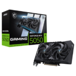 MSI GeForce RTX 5050 8G GAMING OC. Graphics processor family: NVIDIA, Graphics processor: GeForce RTX 5050. Discrete graphics card memory: 8 GB, Graphics card memory type: GDDR6, Memory bus: 128 bit. Maximum resolution: 7680 x 4320 pixels. DirectX version: 12 Ultimate, OpenGL version: 4.6. Interface