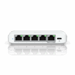 Ubiquiti USW-Flex-2.5G-5, 5 porturi RJ45 1/2.5 GbE, capacitate 25 Gbps, 1 adaptor de alimentare AC, 5V DC, 1A, 1 PoE (PairA 1, 2+; 3, 6-)(PairB 4, 5+; 7, 8-), dimensiuni 117.1 x 90 x 21.2 mm (4.6 x 3.5 x 0.8")