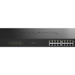 Switch D-Link 16 port GE PoE Unmanaged, capacitate 36 Gbps, standar PoE 802.3af/at, negru