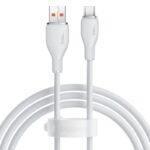 Cablu alimentare si date Baseus Pudding, Fast Charging, USB la USB Type- C 100W, lungime 1.2m, alb