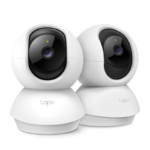 Pan/Tilt Home Security Wi-Fi Camera, 2-Pack SPEC: 1080p, 2.4 GHz, Horizontal 360º FEATURE: Pan/Tilt, Motion Detection and Notifications, Sound and Light Alarm, Remote Control, Two-Way Audio, Voice Control (Works with Google Assistant and Alexa), Local Storage through microSD Card (Up to 512 GB)