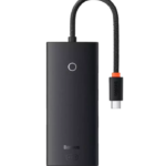 Hub extern Baseus Lite, porturi USB: USB 3.0 x 4, conectare prin USB Type-C, lungime 0.25m, negru