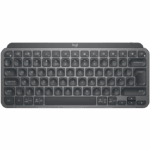 Logitech Master MX Keys Mini. Keyboard form factor: Mini. Keyboard style: Straight. Connectivity technology: Wireless, Device interface: RF Wireless + Bluetooth, Keyboard layout: QWERTY. Backlight type: LED. Recommended usage: Office. Product colour: Graphite