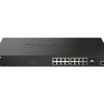 D-Link DMS-1250-18P/E. Switch type: Managed, Switch layer: L2. Basic switching RJ-45 Ethernet ports type: 2.5G Ethernet (100/1000/2500), Basic switching RJ-45 Ethernet ports quantity: 16. MAC address table: 16000 entries, Switching capacity: 120 Gbit/s. Networking standards: IEEE 802.1Q, IEEE