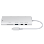 Hub USB-C D-Link Dup-A01 10-In-1, 2X HDMI 4K@60Hz, USB 3.1/3.0, Alimentare 100W, Gigabit Ethernet, alb