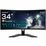 Gigabyte G34WQCP gaming monitor diagonala 34", 797.22 x 333.72 mm, Non-glare type, Rezolutie: 3440 x 1440, Luminozitate: 350 cd/m2, Contrast: 4000:1, Unghi vizualizare: 178°(H)/178°(V), Timp raspuns: 1ms GTG, Refresh rate: 180Hz, Flicker-free, Interfata: 2 x HDMI, 2 x Displayport, 1 x jack casti