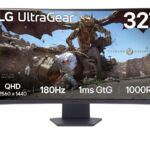 Monitor LG 32" 32GS60QC-B.AEUQ, Curvature: 1000R, Diagonal (inch): 32, Diagonal (cm): 81, Aspect ratio: 16:9, Panel: VA, Resolution: 2560x1440, Refresh Rate: 180Hz, Response time GtG: 1ms, Brightness (max): 300 cd/m², Contrast (static) : 3000:1, Viewing angle: 178°/178°, Color Gamut Type: sRGB