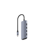 CUDY 6-IN-1 USB-C Hub, Aluminium housing, 1 USB-C 3.0 5Gbps male connecter with 20cm cable, 1x 4K@30Hz HDMI Port,  1x 100W USB-C port for PD Charging,  4x USB-A 5Gbps Data Ports, compatible with MacBook Pro, MacBook Air, Dell XPS, Lenovo Thinkpad, HP Laptops and More